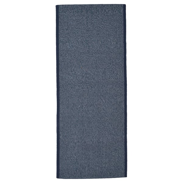 IDROTTSPLATS rug, flatwoven, blue, 80x200 cm