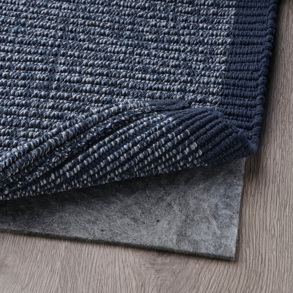 IDROTTSPLATS rug, flatwoven, blue, 80x200 cm