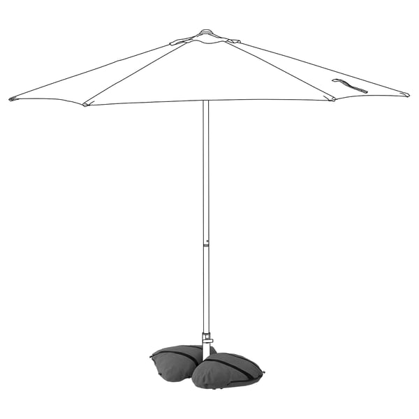 IGGÖN - IGGÖN Parasol base with sandbags, dark grey, 60x60 cm
