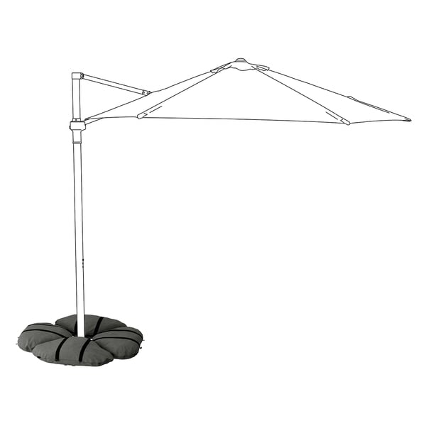 IGGÖN sandbag for parasol base, dark grey, 96x15x96 cm