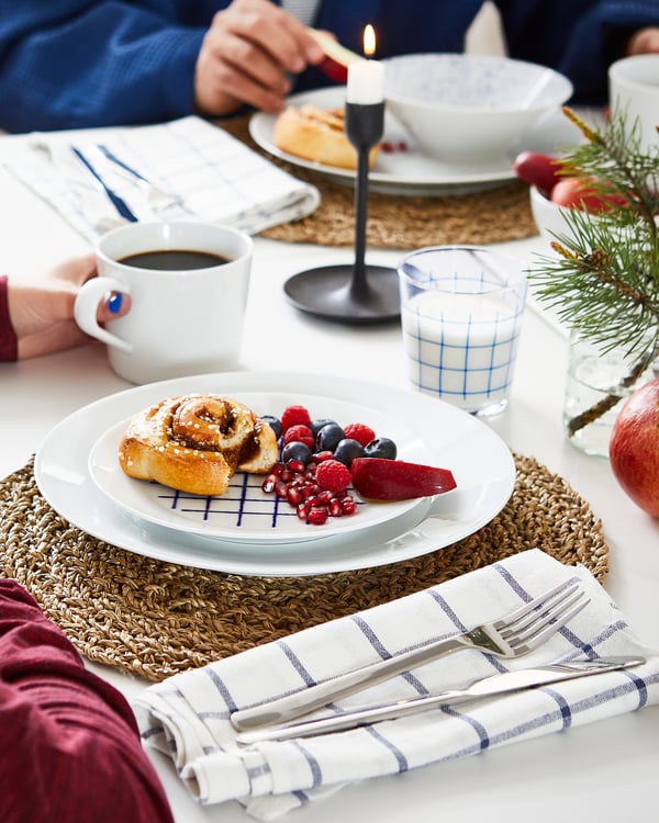 IHÅLLIG place mat, natural/seagrass, 37 cm