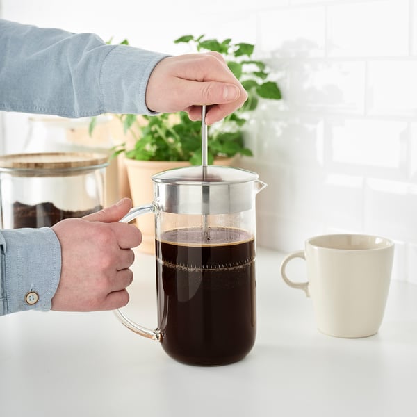 IKEA 365+ coffee/tea maker, clear glass/stainless steel, 1 l