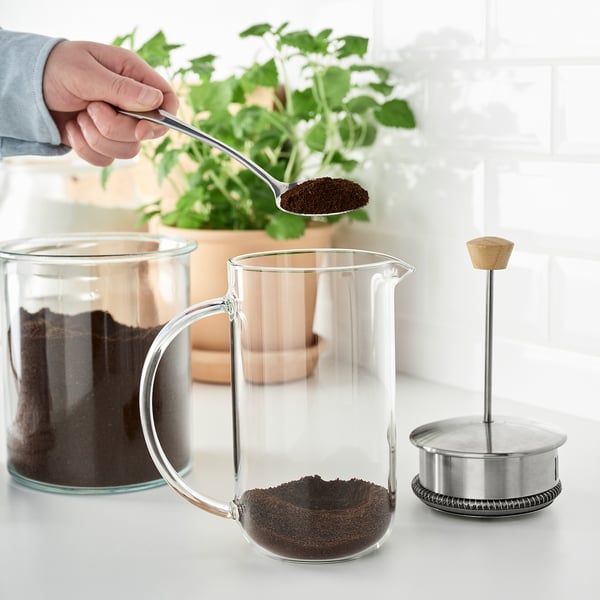 IKEA 365+ coffee/tea maker, clear glass/stainless steel, 1 l