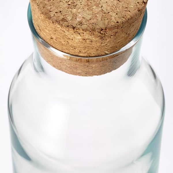 IKEA 365+ carafe with stopper, clear glass/cork, 1 l