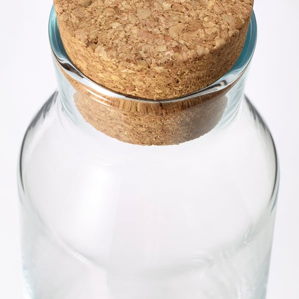 IKEA 365+ carafe with stopper, clear glass/cork, 0.5 l
