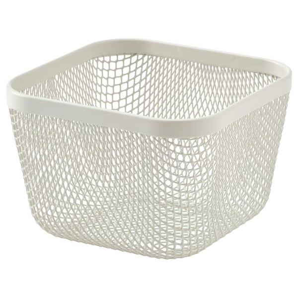 IKEA 365+ - Food storage basket, metal/white, 14x14x10 cm