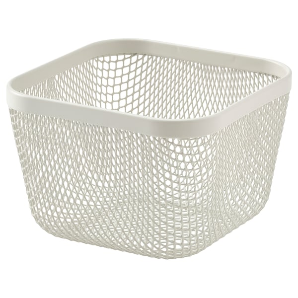 IKEA 365+ food storage basket, metal/white, 14x14x10 cm