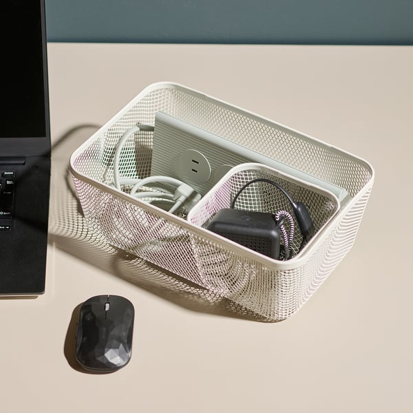 IKEA 365+ - IKEA 365+ Food storage basket, metal/white, 14x14x10 cm