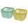 IKEA 365+ food storage basket, metal/yellow green, 14x10x14 cm, 2 pack