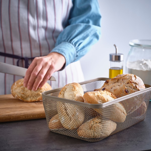IKEA 365+ food storage basket, metal/light grey-brown, 30x20x11 cm