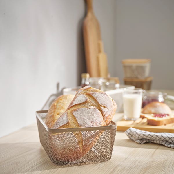 IKEA 365+ food storage basket, metal/light grey-brown, 30x20x11 cm