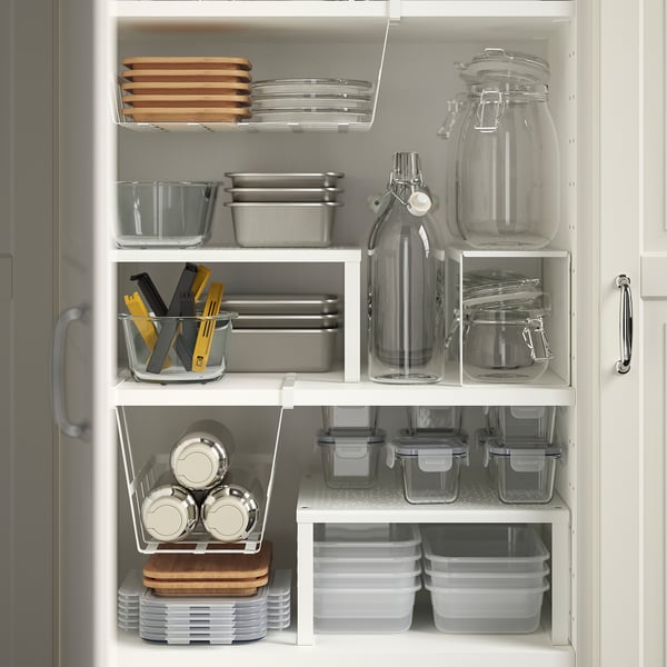 IKEA 365+ food container with lid, square stainless steel/bamboo, 600 ml