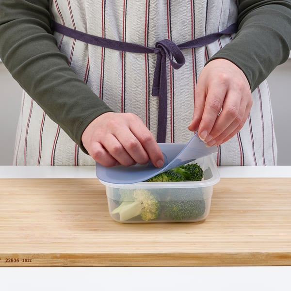 IKEA 365+ - IKEA 365+ Food container with lid, square plastic/silicone, 750 ml