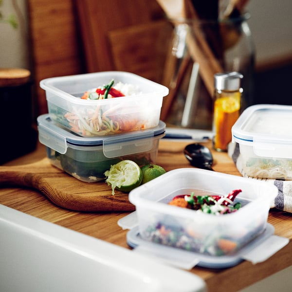 IKEA 365+ - IKEA 365+ Food container with lid, square/plastic, 750 ml