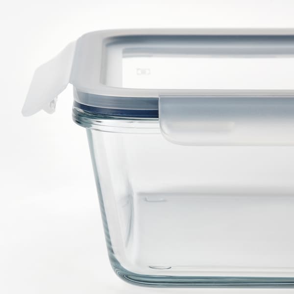 Ikea IKEA 365+ - Food container with lid, square glass/plastic, 600 ml