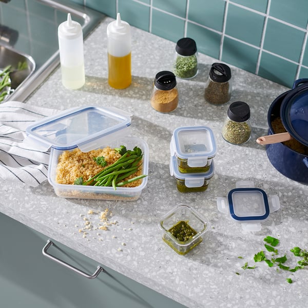 IKEA 365+ - IKEA 365+ Food container with lid, square/glass, 180 ml