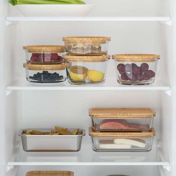 IKEA 365+ food container with lid, rectangular stainless steel/plastic, 1.0 l