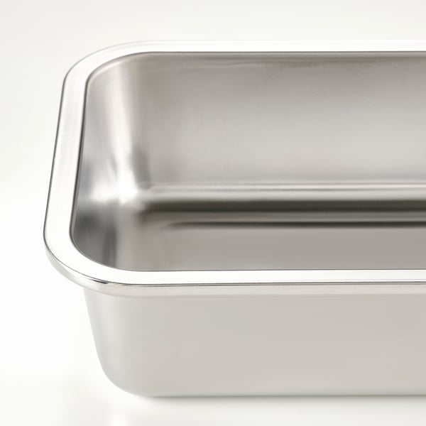 IKEA 365+ food container with lid, rectangular stainless steel/silicone, 1.0 l