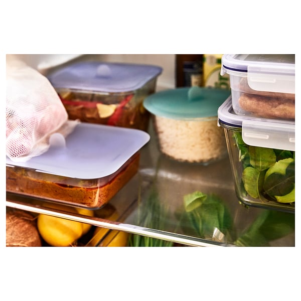 IKEA 365+ - IKEA 365+ Food container with lid, rectangular glass/silicone, 1.0 l