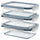 IKEA 365+ food container with lid, rectangular/glass, 1.0 l, 3 pack