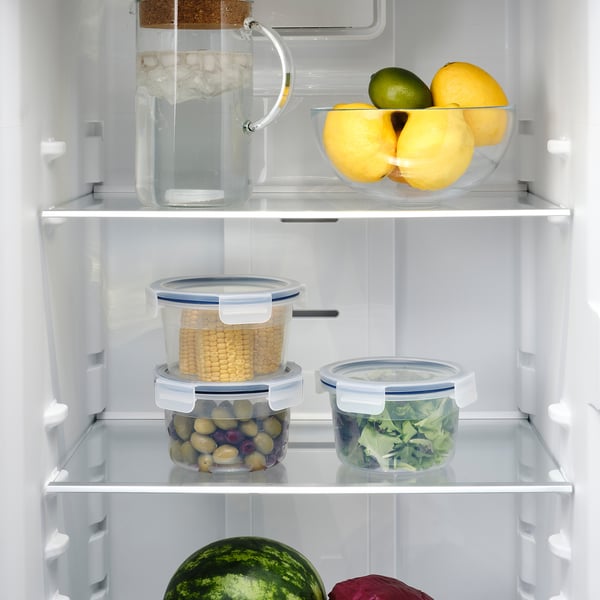 IKEA 365+ food container with lid, round/plastic, 750 ml, 3 pack