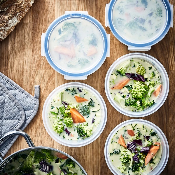 IKEA 365+ food container with lid, round/plastic, 14 cm, 3 pack