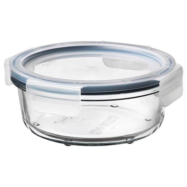 IKEA 365+ - IKEA 365+ Food container with lid, round glass/plastic, 400 ml
