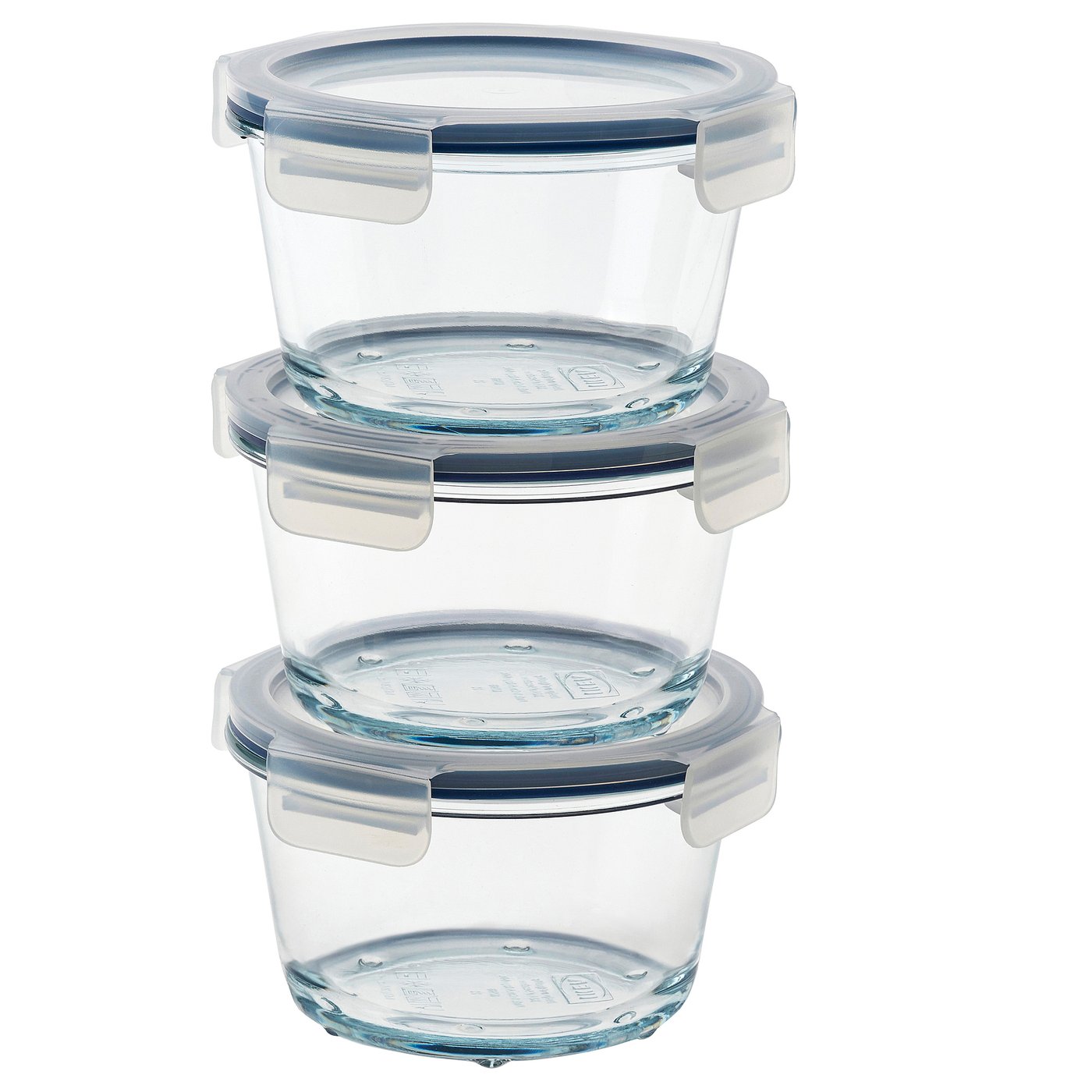 IKEA 365+ food container with lid, round/glass, 600 ml, 3 pack