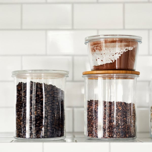 IKEA 365+ - Jar with lid, glass/bamboo, 1.7 l