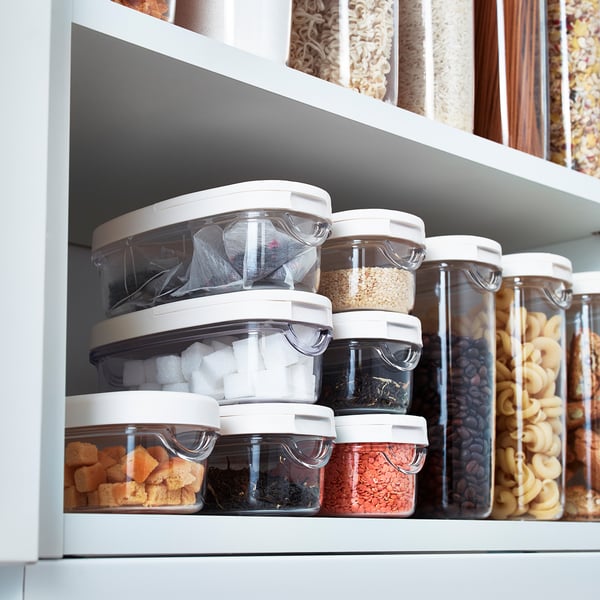 IKEA 365+ - IKEA 365+ Dry food jar with lid, transparent/white, 0.3 l