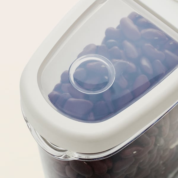 IKEA 365+ - Dry food jar with lid, transparent/white, 1.3 l