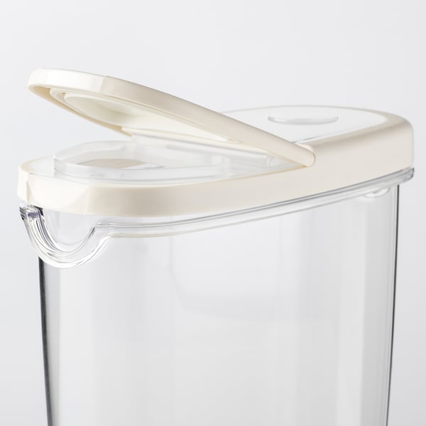 IKEA 365+ - Dry food jar with lid, transparent/white, 1.3 l