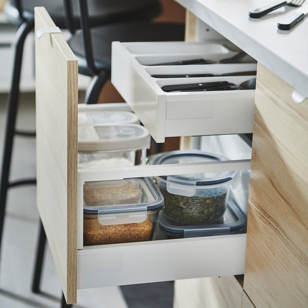IKEA 365+ dry food jar with lid, transparent/white, 1.3 l