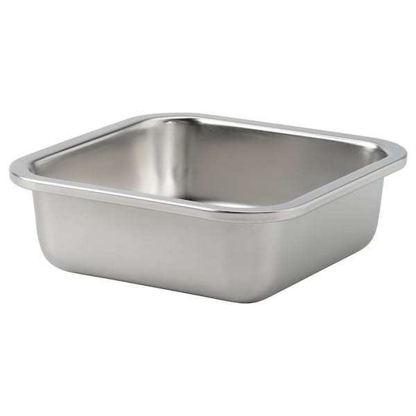 IKEA 365+ - Food container, square/stainless steel, 600 ml