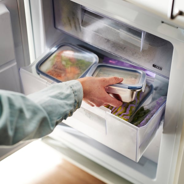 IKEA 365+ - IKEA 365+ Food container, square/stainless steel, 600 ml