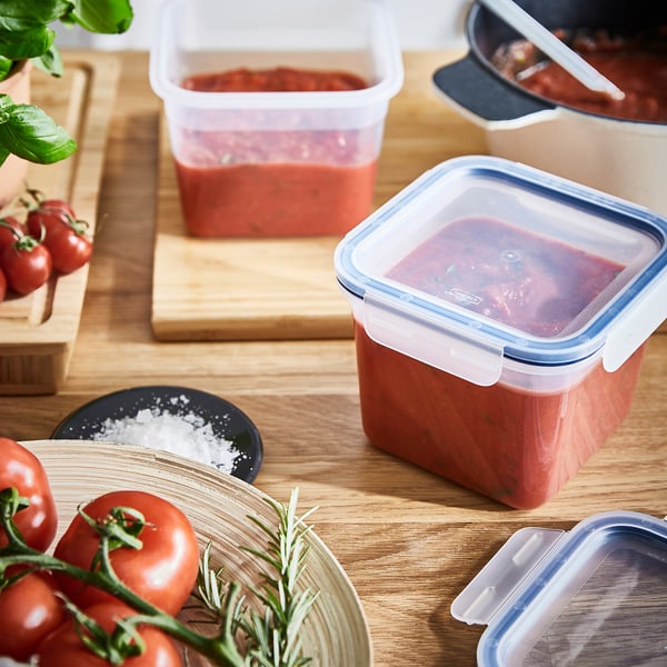 IKEA 365+ food container, square/plastic, 1.4 l