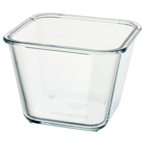 IKEA 365+ food container, square/glass, 1.2 l