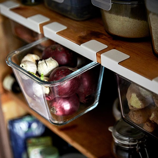 IKEA 365+ food container, square/glass, 1.2 l