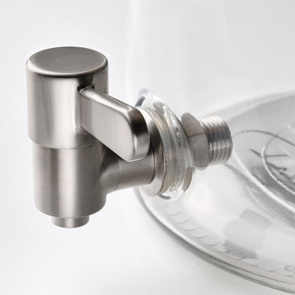 IKEA 365+ jar with tap, bamboo/clear glass, 4 l