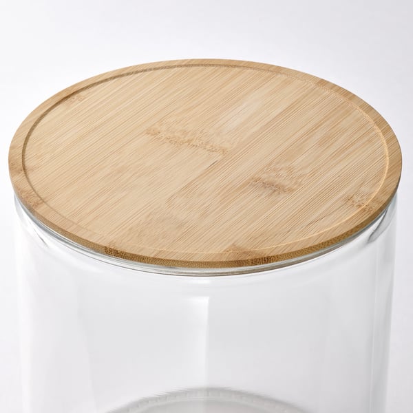 IKEA 365+ - IKEA 365+ Jar with tap, bamboo/clear glass, 4 l
