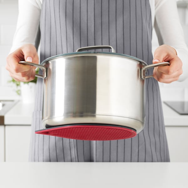 IKEA 365+ GUNSTIG pot stand, magnetic, red/dark grey, 21x18 cm