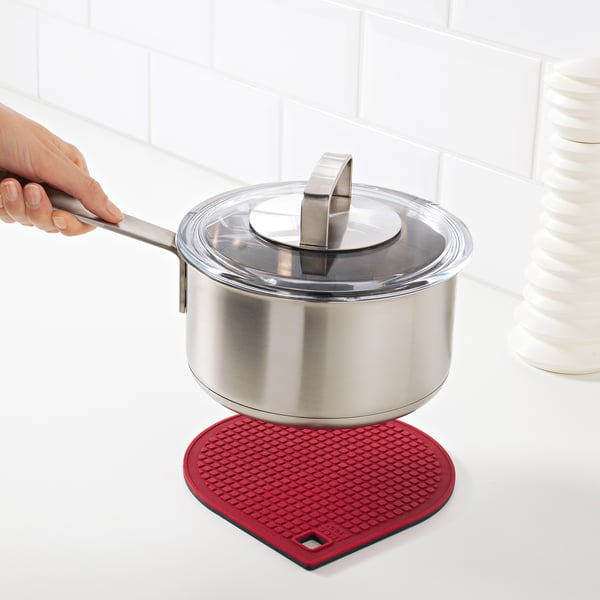 IKEA 365+ GUNSTIG pot stand, magnetic, red/dark grey, 21x18 cm