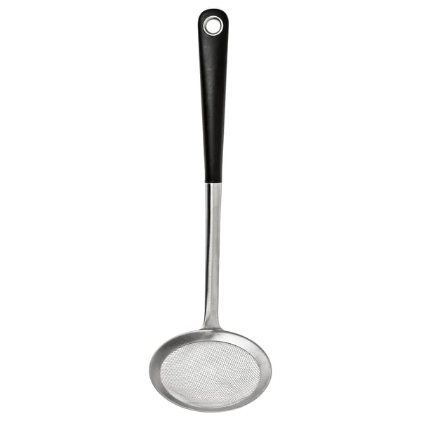 IKEA 365+ HJÄLTE Skimmer for fried food, stainless steel / black ,