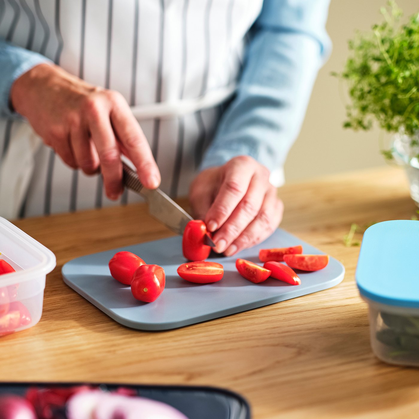 IKEA 365+ chopping board, black-blue grey-blue/light blue, 22x16 cm, 3 pack