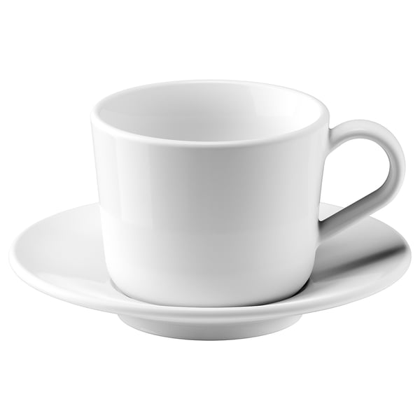 IKEA 365+ cup with saucer, white, 13 cl