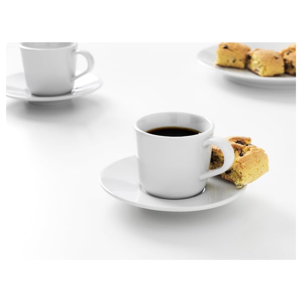 IKEA 365+ espresso cup and saucer, white, 6 cl