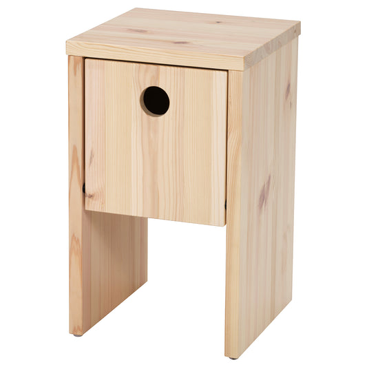 IKEA PS 2026 bedside table, pine with flip-down door, 30x30x50 cm
