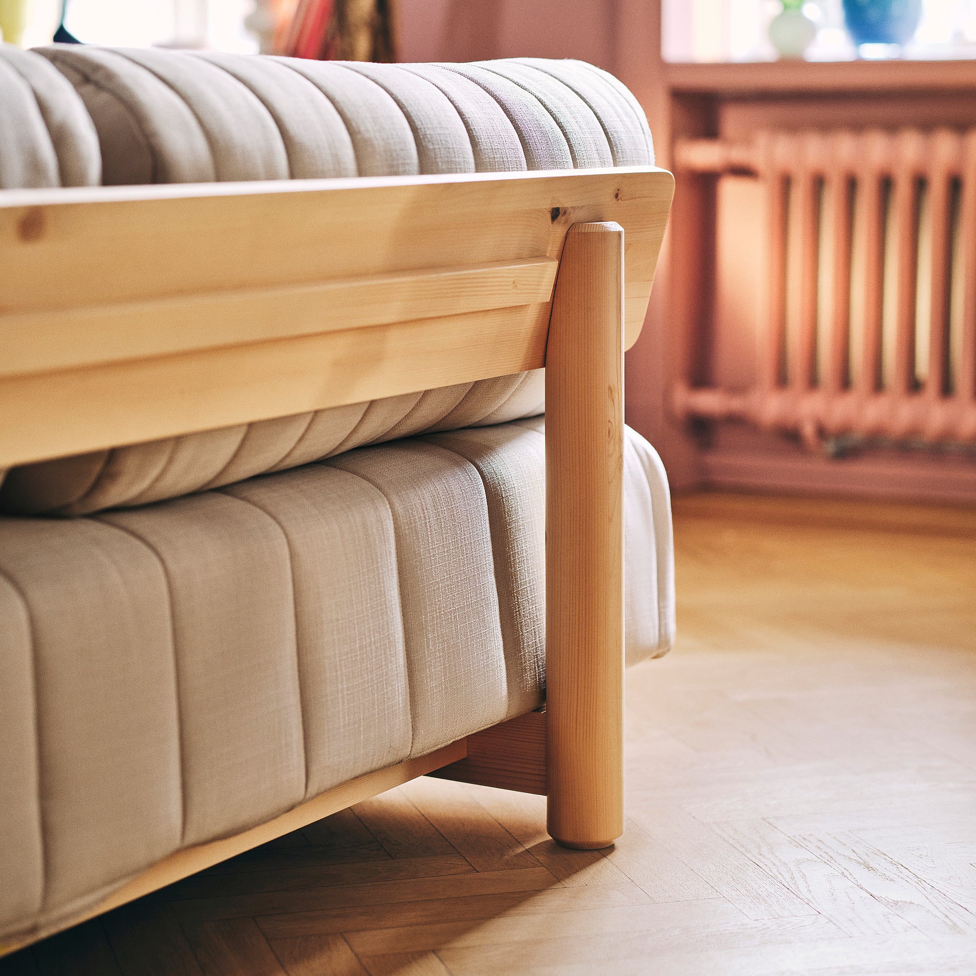 IKEA PS 2026 3-seat sofa-bed, Skiftebo light grey-beige, 204x82x102 cm
