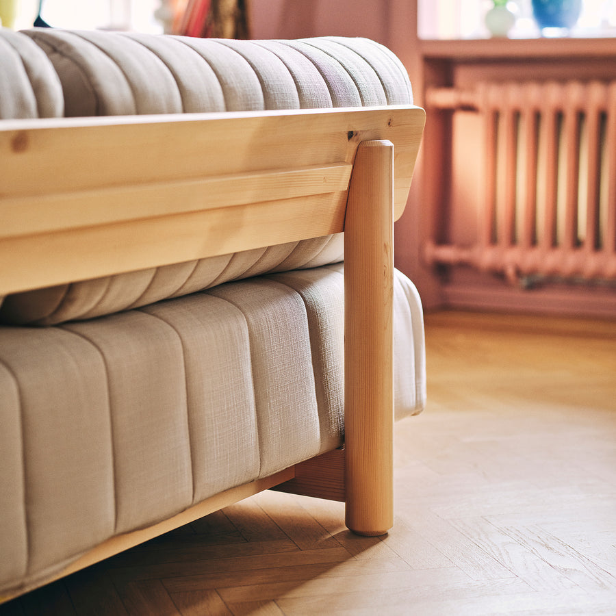 IKEA PS 2026 3-seat sofa-bed, Skiftebo light grey-beige, 204x82x102 cm