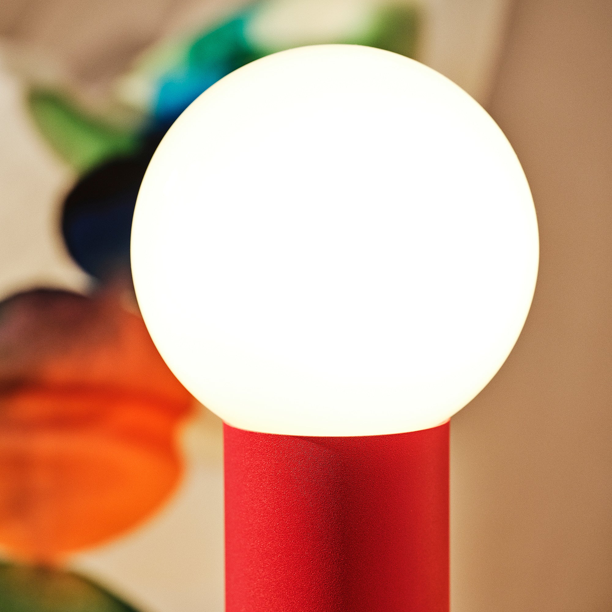 IKEA PS 2026 LED portable lamp, battery-operated dimmable/red light blue, 22 cm